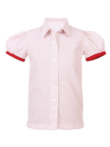 CHRIST ACADEMY KG GIRLS WHITE DOTTED SHIRT